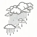 clouds and rain falling tattoo design idea