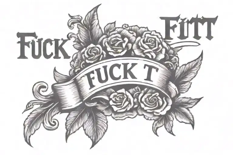 fuck it text tattoo design idea