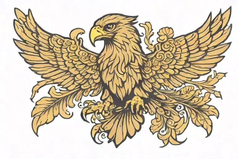 german golden eagle tattoo design idea