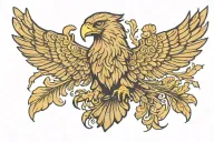 german golden eagle tattoo design idea