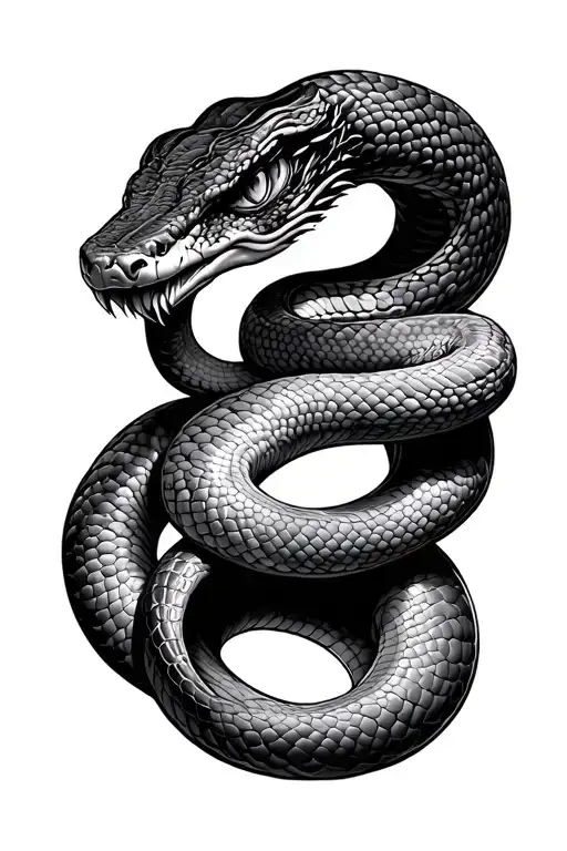 snake wrapping around arm half sleeve tattoo design idea