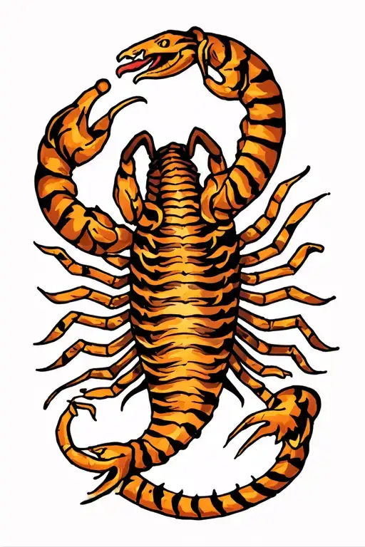 scorpion,tiger,viking,boats tattoo design idea