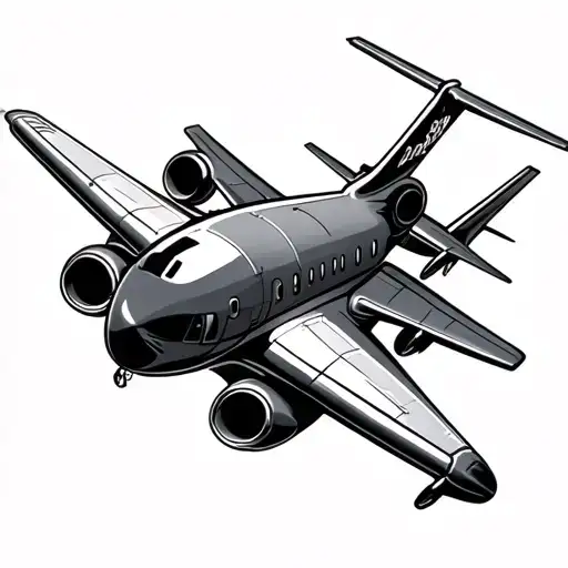 private jet flying tattoo design idea