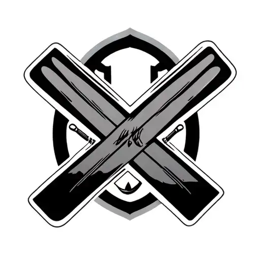 An X with skis, golf clubs, surf board and the utah arches in the blank spots of the X tattoo design idea