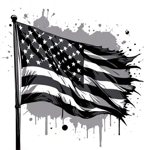 Ripped Flag tattoo design idea