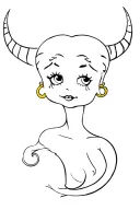 betty boop devil horns and tail tattoo design idea