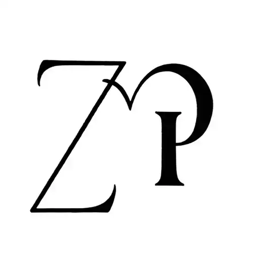 initial heart initial z heart p letter tattoo design idea