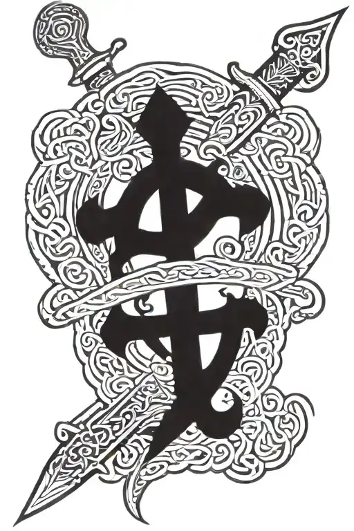 Irish celtic sword tattoo tattoo design idea