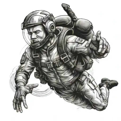 skydiving tattoo design idea