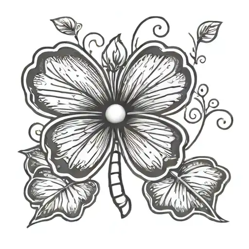 penny and four leaf clover  tattoo design idea