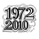 incorporate these three years. 1972, 1983, 2010. simple just words and numbers cute and girly tattoo design idea