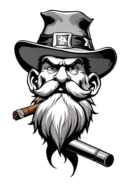 Yosemite sam smoking cigar tattoo design idea