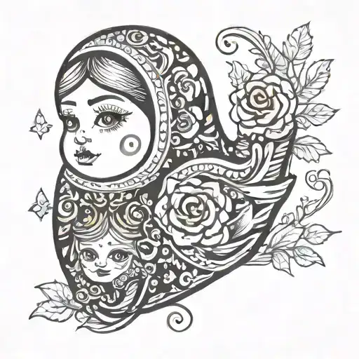 nesting doll tattoo design idea