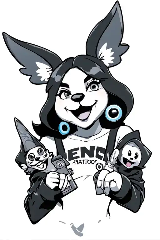 90's cartoon characters tattoo design idea