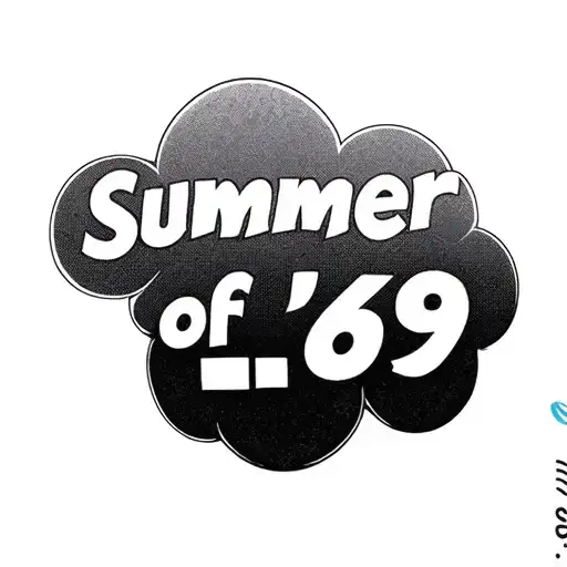 It features a minimalist style, with the Spotify code for “Summer of ’69” elegantly integrated into a stylized cloud. tattoo design idea