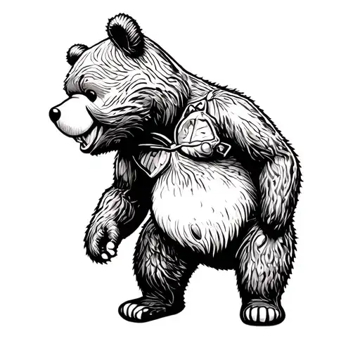 pooh bear with honey tattoo design idea