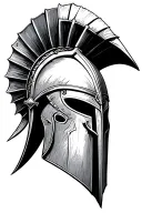 Spartan Helmet With Spear tattoo design idea