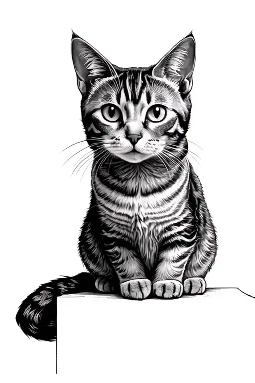 "Half of Maea" "Half of Maea" Memorial of Gray Tabby Cat tattoo design idea