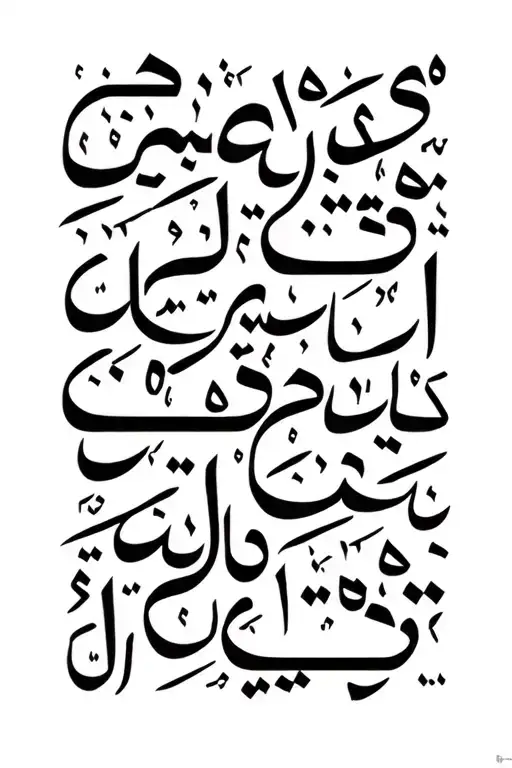 Arabic words tattoo design idea