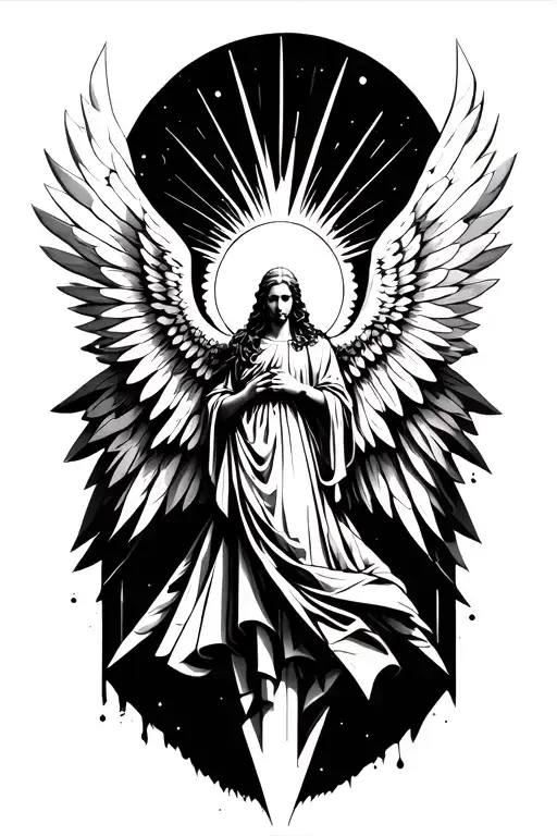 biblical angel tattoo design idea