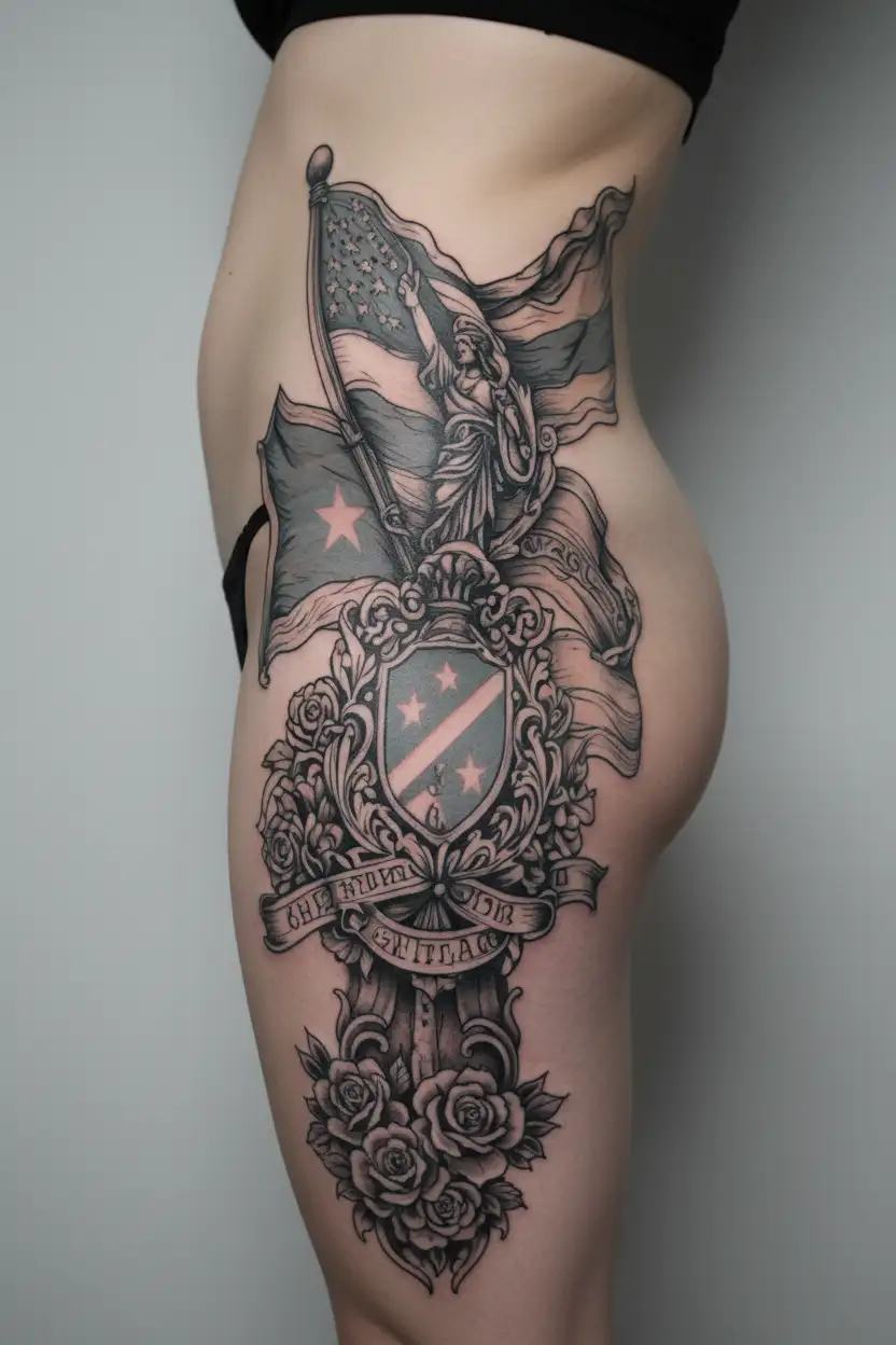 Puerto Rican and Guatemala flag tattoo design idea