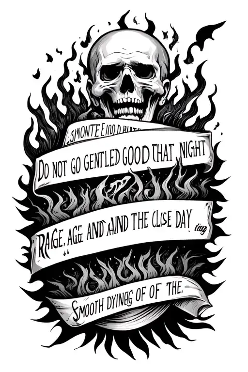 "Do not go gentle into that good night,Old age should burn and rave at close of day;Rage, rage against the dying of the" tattoo design idea