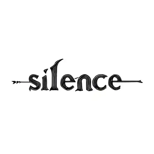 "silence" line through it tattoo design idea
