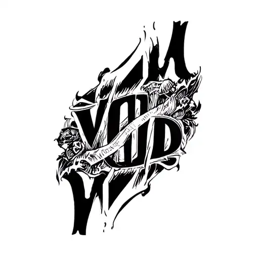 The inscription of the four letters "VOID", located on the upper part of the fist (that is, above the phalanxes, closer to the wrist), each tattoo design idea