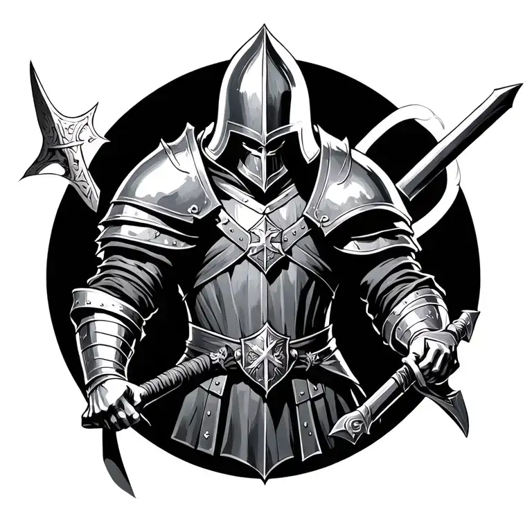 knights Templar warrior tattoo design idea