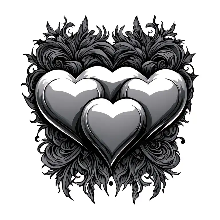 3 hearts connected tattoo design idea