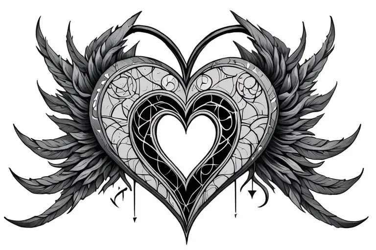 Viri in cybers sigil heart shape tattoo design idea