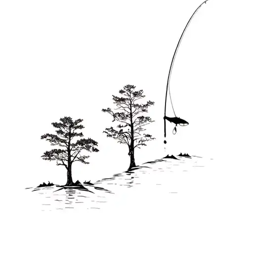 fishing uk beers summer trees growing tattoo design idea