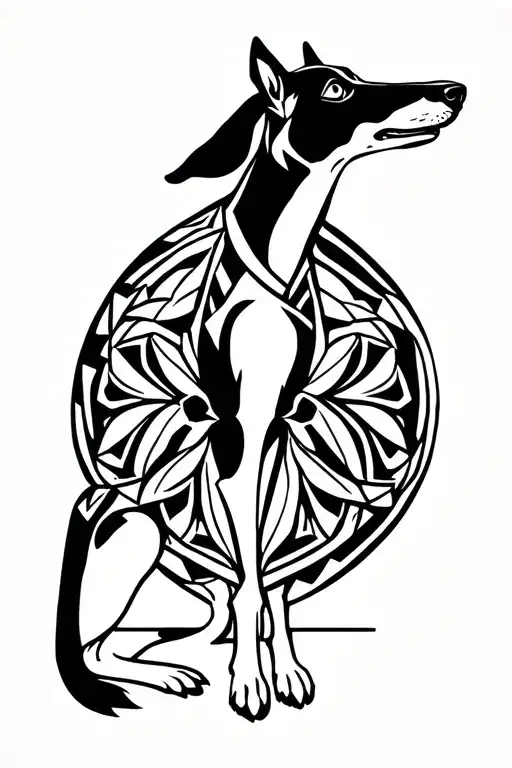 Russian greyhound tattoo design idea