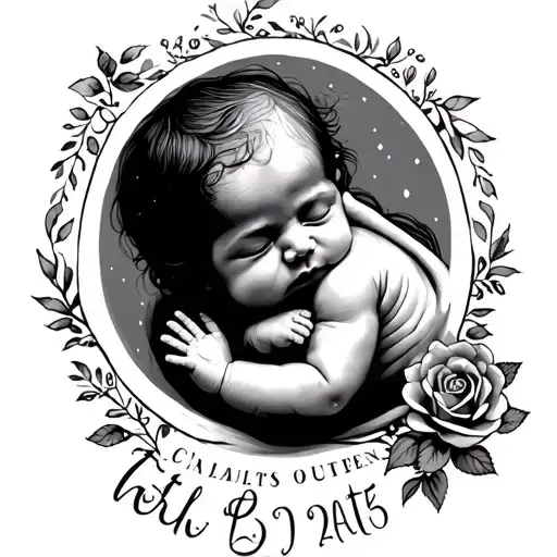 Child Birth Date tattoo design idea