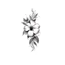 create a full side tattoo from under boob to thigh. With both Lilly and hibiscus flowers and tribal spirals  tattoo design idea