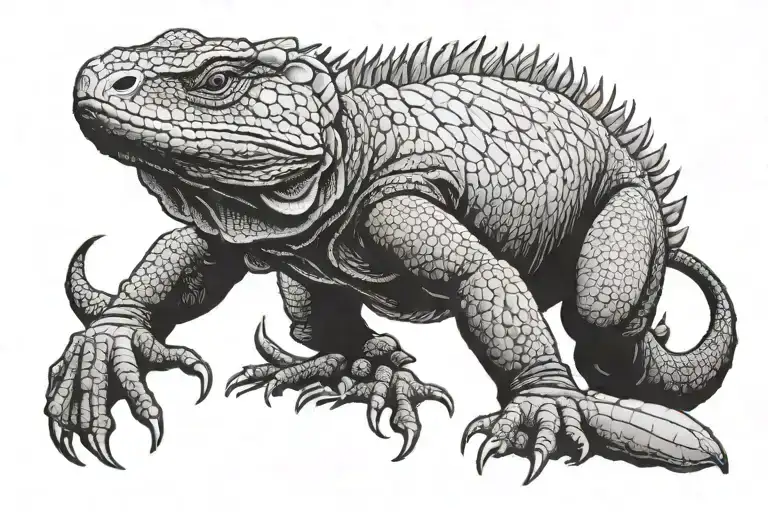 komodo dragon tattoo design idea