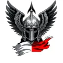 helmet of polish winged hussar, polish flag tattoo design idea