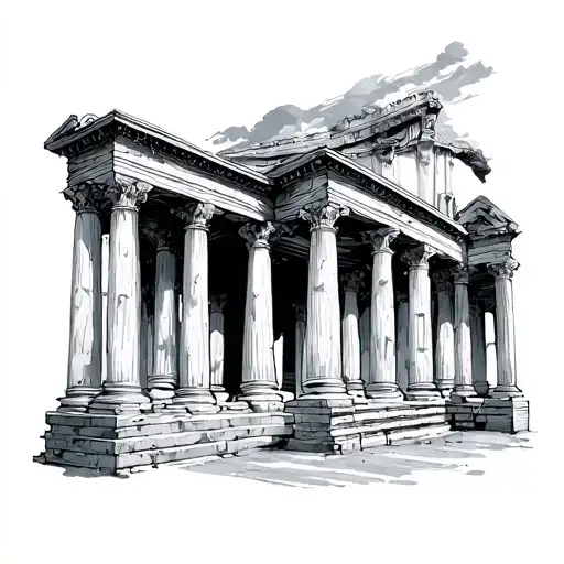 Roman Pillars tattoo design idea