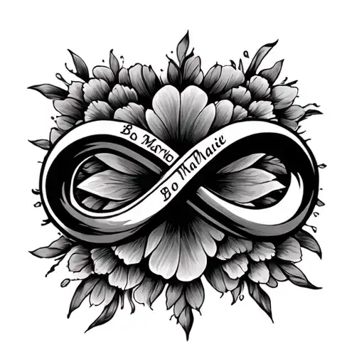 Infinity symbol with the names Bo and Marcie on it  tattoo design idea