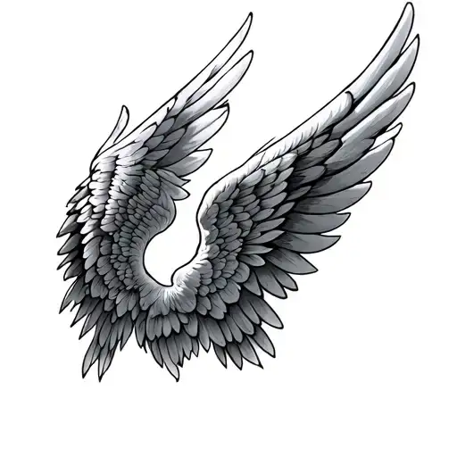 x plus angel wings spread tattoo design idea