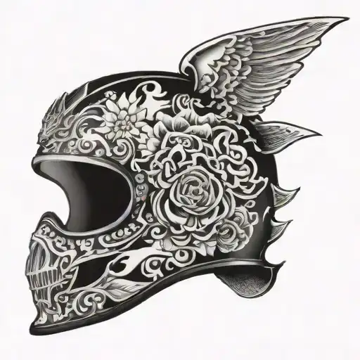 demolition derby helmet tattoo design idea