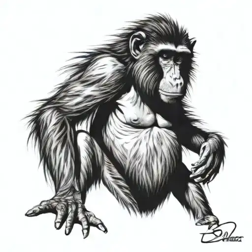 a baboon tattoo artist tattoo design idea
