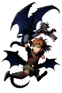 hiccup and toothless dragon flying with hiccup falling tattoo design idea