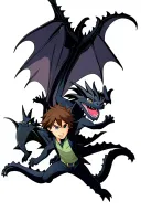 hiccup and toothless dragon flying with hiccup falling tattoo design idea