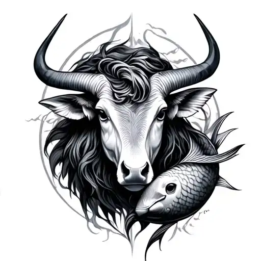 Taurus And Pisces tattoo design idea
