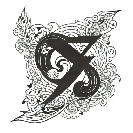 zd as the numbers 74 tattoo design idea