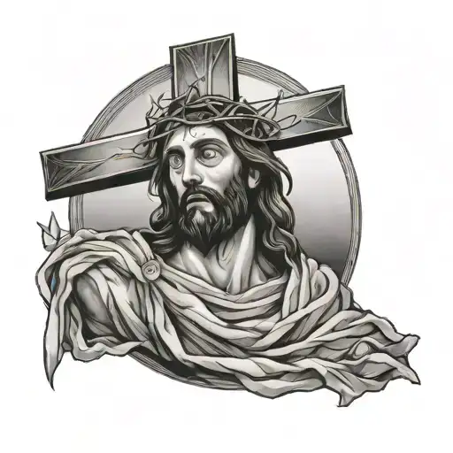 Jesus carrying the cross tattoo design idea