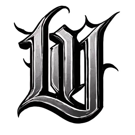 "IG" Gothic Lettering tattoo tattoo design idea