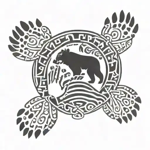 brother bear handprint  tattoo design idea