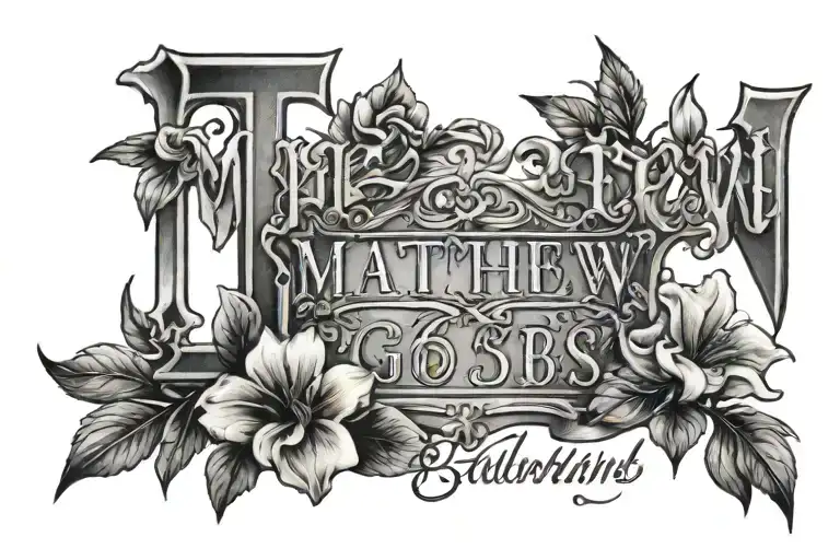 bible verse matthew 6:34 tattoo design idea
